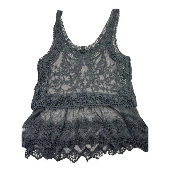Black Sheer Fairy Witchy Lace Goth Whimsigoth Top Womens XSmall Romantic Y2K - Picture 10 of 10